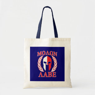 Tote Bag Bleu marine spartiate de lauriers de masque de