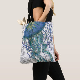 Tote Bag Bleu méduse