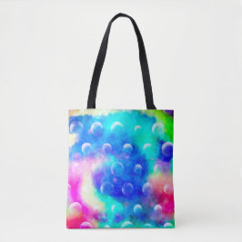 Tote Bag Bleu moderne fabuleux bulles abstrait tendance