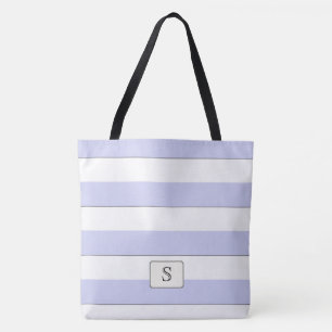 Tote Bag Bleu pastel sur n'importe quel monogramme personna