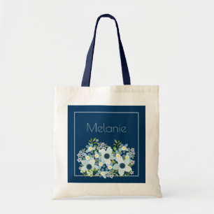 Tote Bag Bleu Poussiéreux, Fleur de Pays de Nuit Robe de De