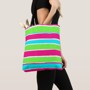 Tote Bag Bleu rose vert