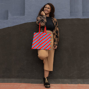 Tote Bag Bleu rouge Diagonale