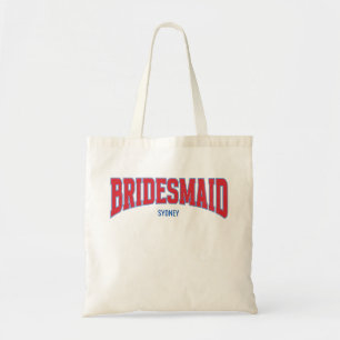 Tote Bag Bleu + Rouge Faux Paillettes DEMOISELLE D'HONNEUR