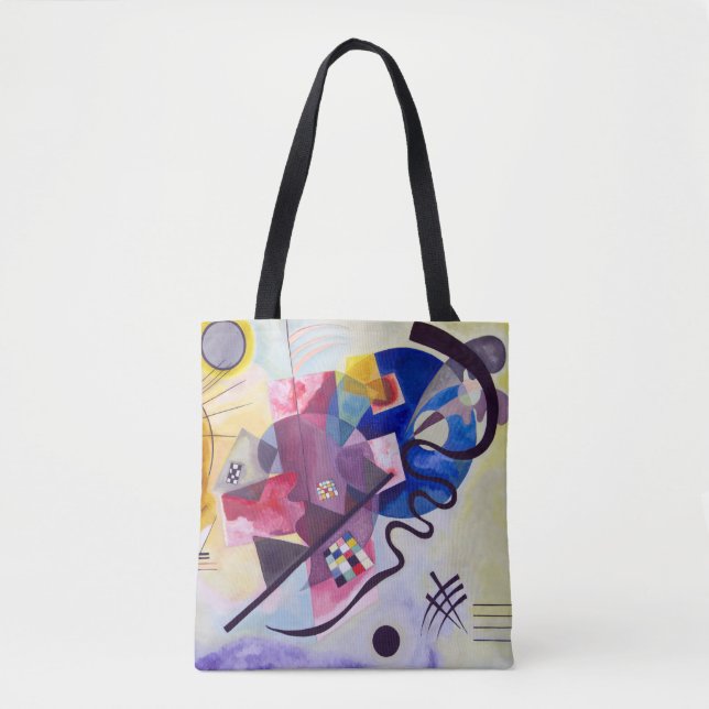 Tote Bag Bleu rouge jaune, Kandinsky sauvage (Devant)