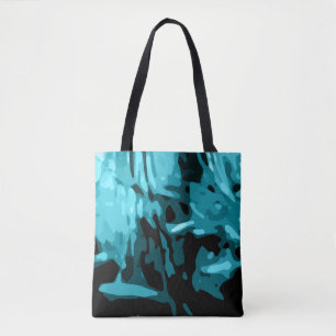 Tote Bag Bleu Turquoise tendance Aqua Camo Motif
