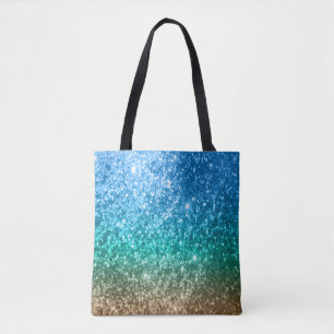 Tote Bag Bleu, vert et conception bronzage de parties