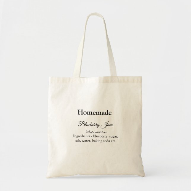 Tote Bag Bleuet maison et confiture faite avec amour ajoute (Devant)