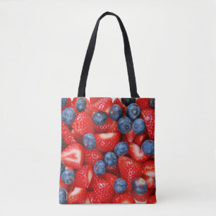 Tote Bag Bleus et fraises