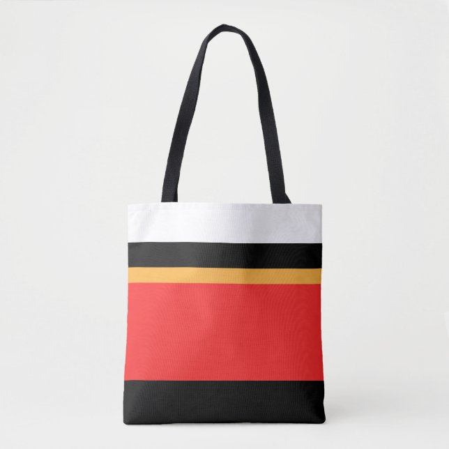 Tote Bag Bloc couleur or rouge noir (Devant)