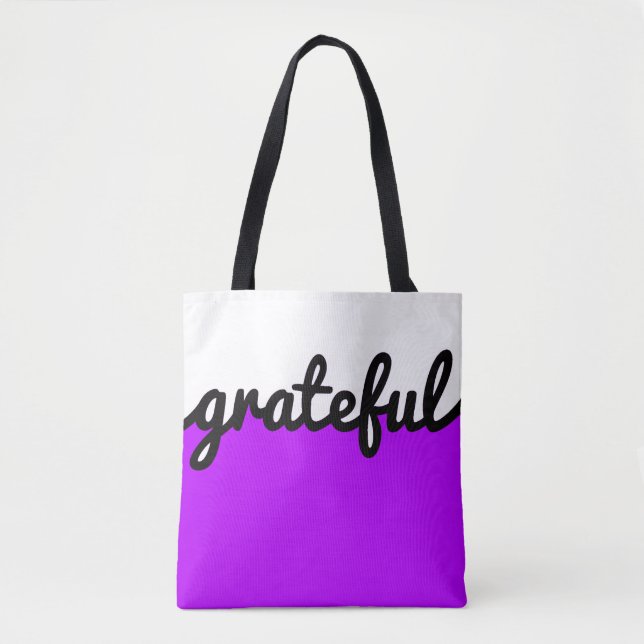 Tote Bag Bloc de couleur blanc violet Gratte (Devant)