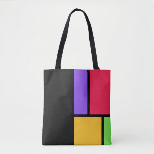 Tote Bag Bloc de couleur d'inspiration mondrienne