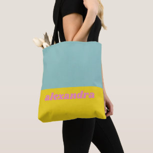 Tote Bag Bloc de couleur pastel personnalisé brillant