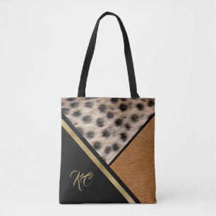 Tote Bag Bloc de couleur taches de guépard