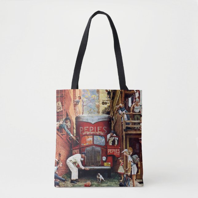 Tote Bag Bloc routier par Norman Rockwell (Devant)