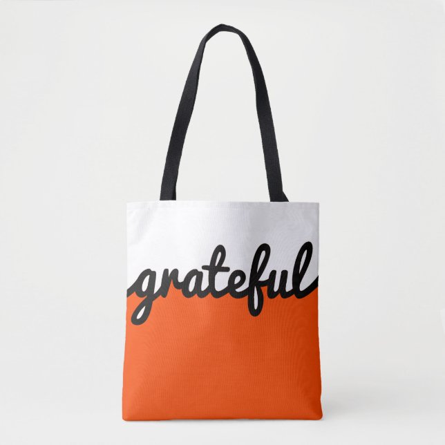 Tote Bag Blocage de couleur orange noire (Devant)