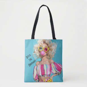 Tote Bag Blonde Chic Personnalisable "Ditch The Ordinary"