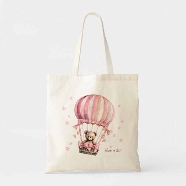 Tote Bag Blonde en Teddy Bear Rose Cute Hot Air (Devant)