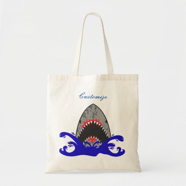 Tote Bag Bloody Shark Jaws Thunder_Cove (Devant)