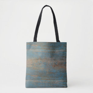 Tote Bag Blue Beach Wood Texture