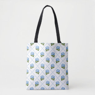 Tote Bag Blue Hydrangea Grandmillennial