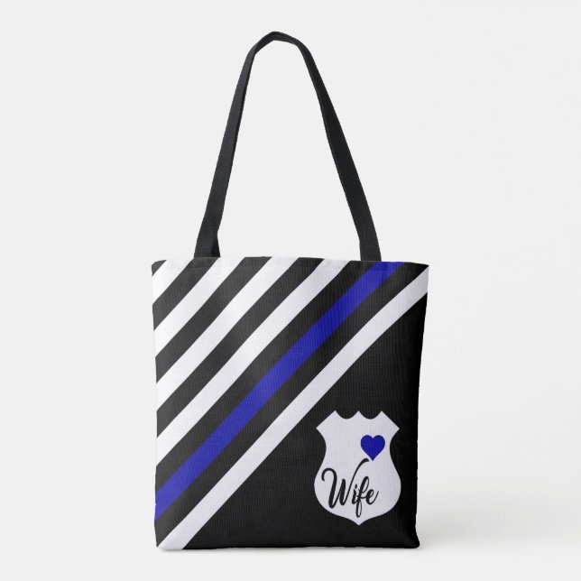 Tote Bag Blue Line mince marquent l'insigne d'épouse de (Dos)