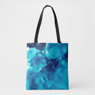 Tote Bag Blue Phantom Fashion Motif Dirty Plash Watercol