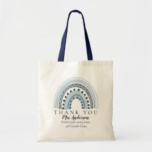 Tote Bag Blue Rainbow Teacher Merci Classe Cadeau