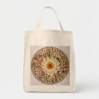 Tote Bag Blumenuhr Flower Clock Grocerne Fourre-tout