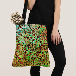 Tote Bag Blurred green and small squares or tiles