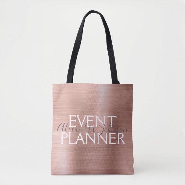 Tote Bag Blush Pink - Rose Gold Foil Event Planner Fournitu (Devant)