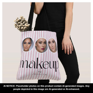 Tote Bag Blush Rose Rayure 3 Photo MUA Maquilleuse