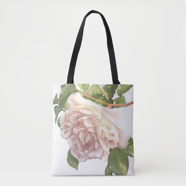 Tote Bag Blushing Ivory Peach Rose (Devant)