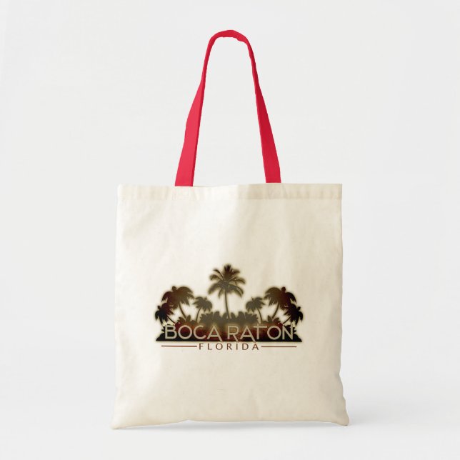 Tote Bag Boca Raton Florida palmier réutilisable fourre-tou (Devant)