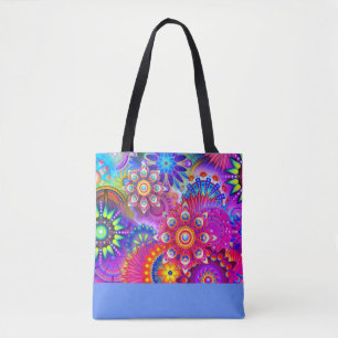 Tote Bag Boho Abstrait design de fleur fourre-tout