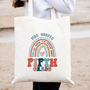 Tote Bag Boho Arc-en-ciel 5e classe de la tribu Enseignant