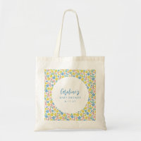 Boho Blue Jaune Ditsy Floral Baby shower personnal