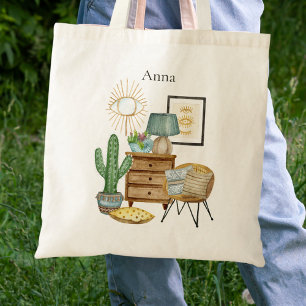 Tote Bag Boho Cactus moderne