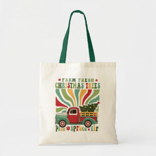 Tote Bag Boho Christmas Farm Arbres frais Camion
