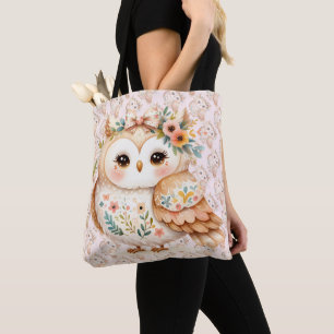 Tote Bag Boho Cottagecore Owl Floral Farmcore Charme