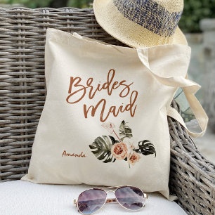 Tote Bag Boho Floral Tropical Feuille Demoiselle d'Honneur