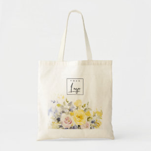 Tote Bag Boho moderne Coloré Rose Floral Business Logo