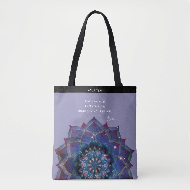 Tote Bag Boho Nebula Mandala, Mystique (Devant)