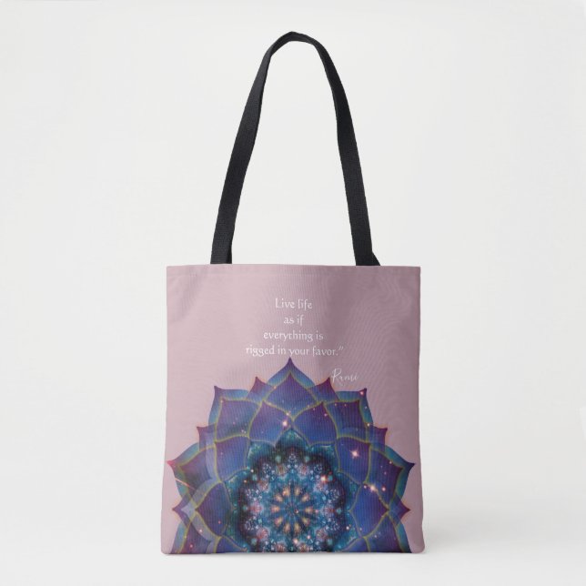 Tote Bag Boho Nebula Mandala, Mystique (Devant)