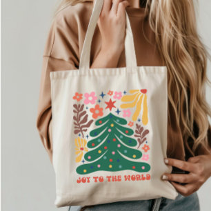 Tote Bag Boho Noël Joy au monde