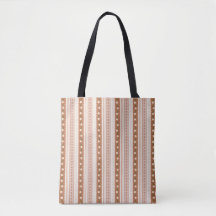 Boho Rust Floral Scallop Stripe Aesthetic