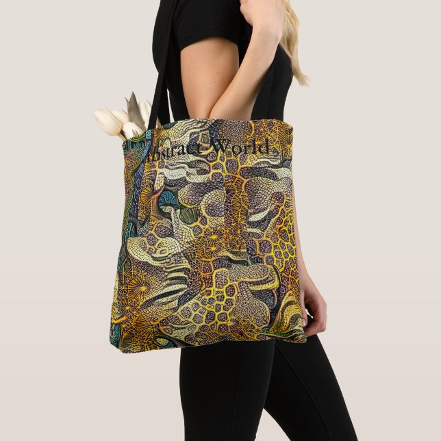 Tote Bag Boho Style Abstract World Tote (De près)