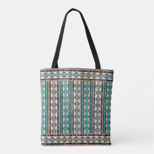 Tote Bag Boho Turquoise, Brown & Vert Sud-Ouest Inspiré