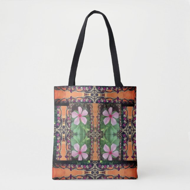 Tote Bag Boho Vibrant Digital 3D Floral Élégance élégant (Devant)