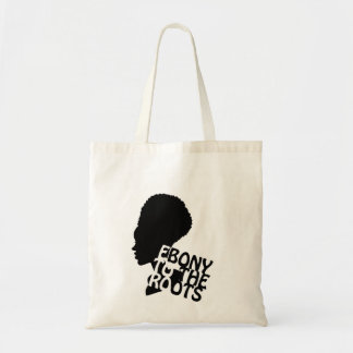 Tote Bag Bois d'ébène au dos de blanc de racines